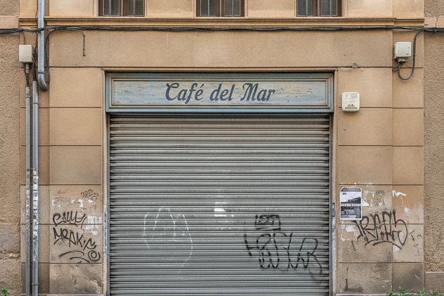Persiana metálica de cierre en local comercial de Mataró